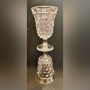 Vintage Fostoria American Clear Cubist Footed Juice Glasses Pedestal Set of 2
